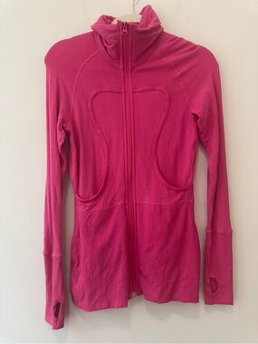 Lululemon Hot Pink Long Sleeve Zip Up Define Jacket Thumbholes Workout Sz 6